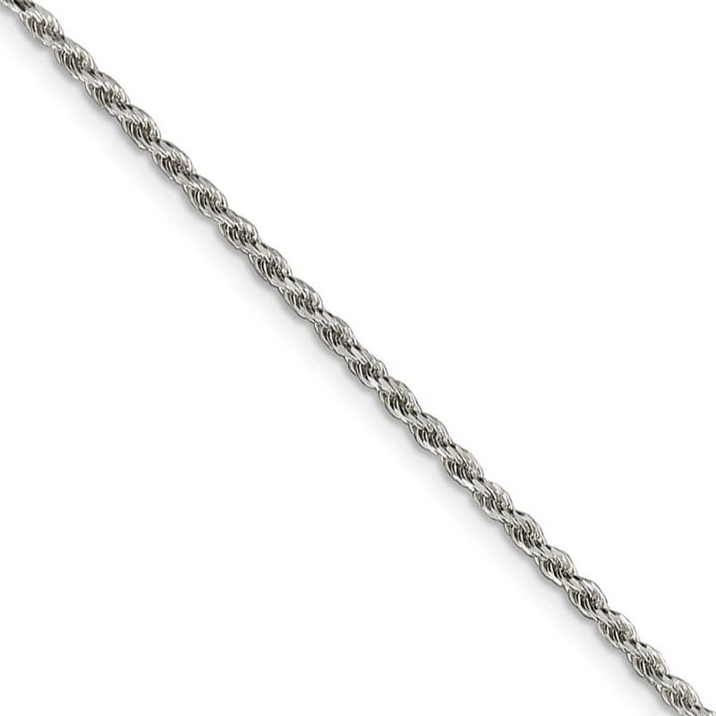 1.75mm Sterling Silver, Diamond Cut Rope Chain Necklace, 22 Inch